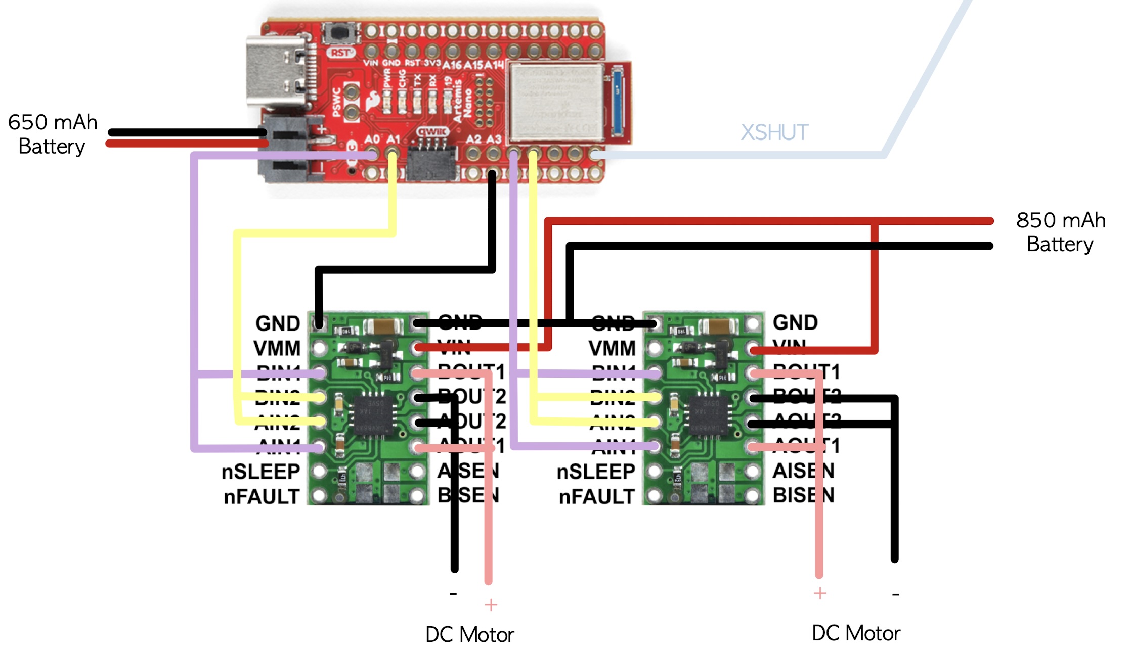 Motor drivers' wiring