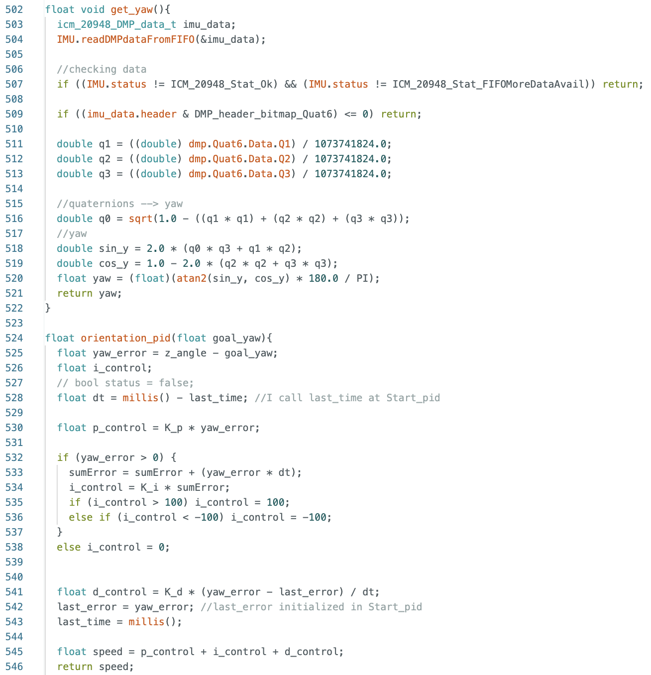 Orientation Command functions
